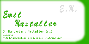emil mastaller business card